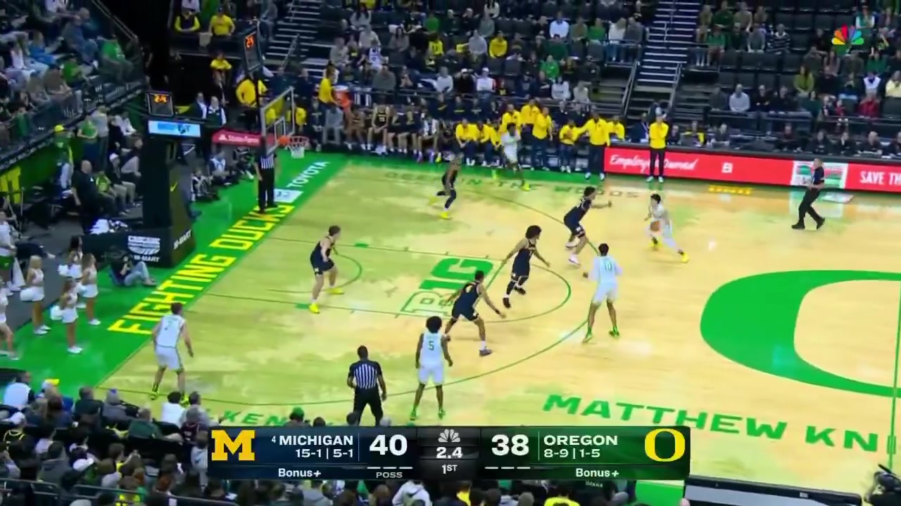 6罚全进~NCAA：林葳飚中压哨三分带领俄勒冈反超 半场砍11分2助攻